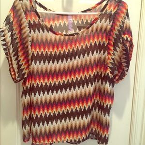 Sheer multi colored top.